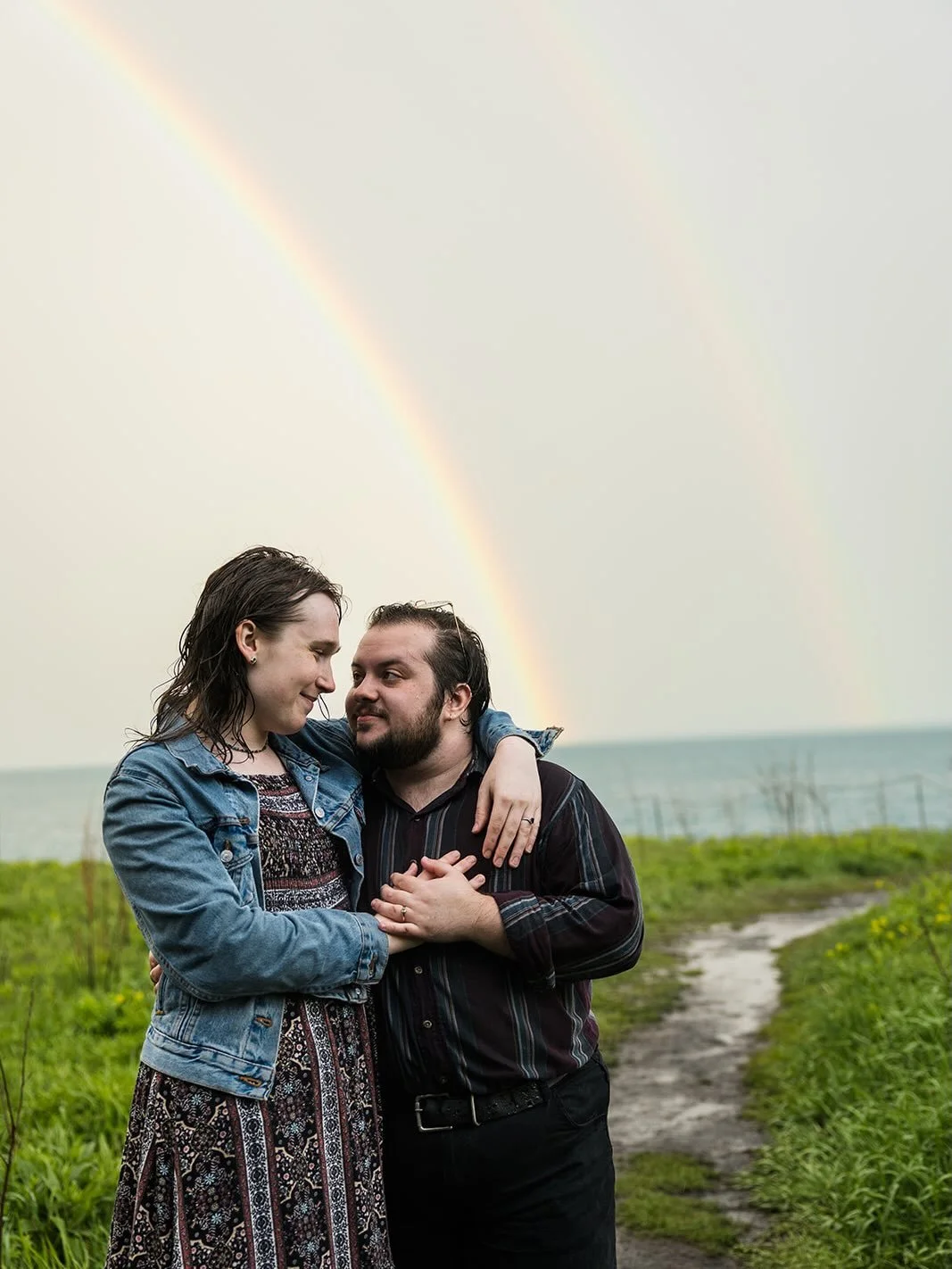 I would be remiss if I didn&rsquo;t make my first post of pride month this double rainbow moment from E&amp;L&rsquo;s engagement session last month where we got absolutely soaked but also got these stunning moments out of it! 
&bull;
Also incase you&
