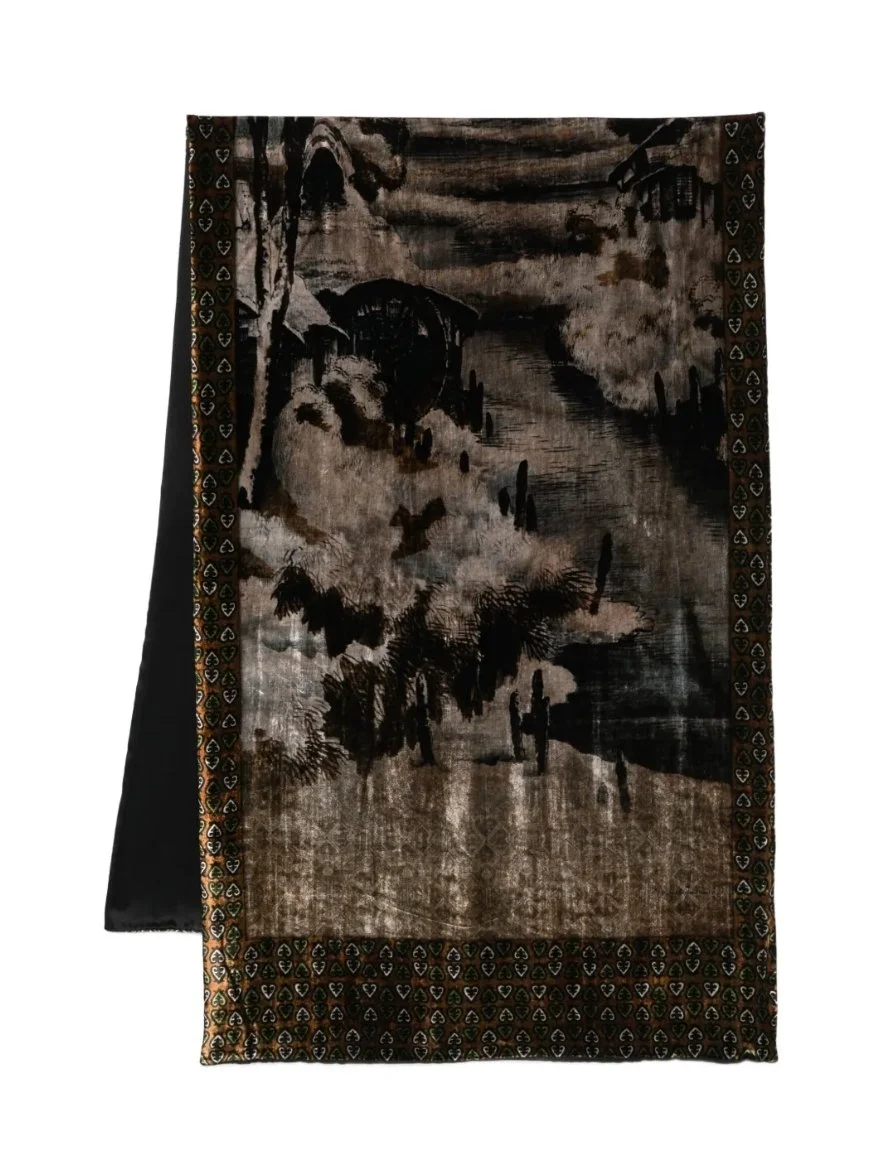 PIERRE-LOUIS MASCIA KANADAS SILK VELVET 65X190CM SCARF