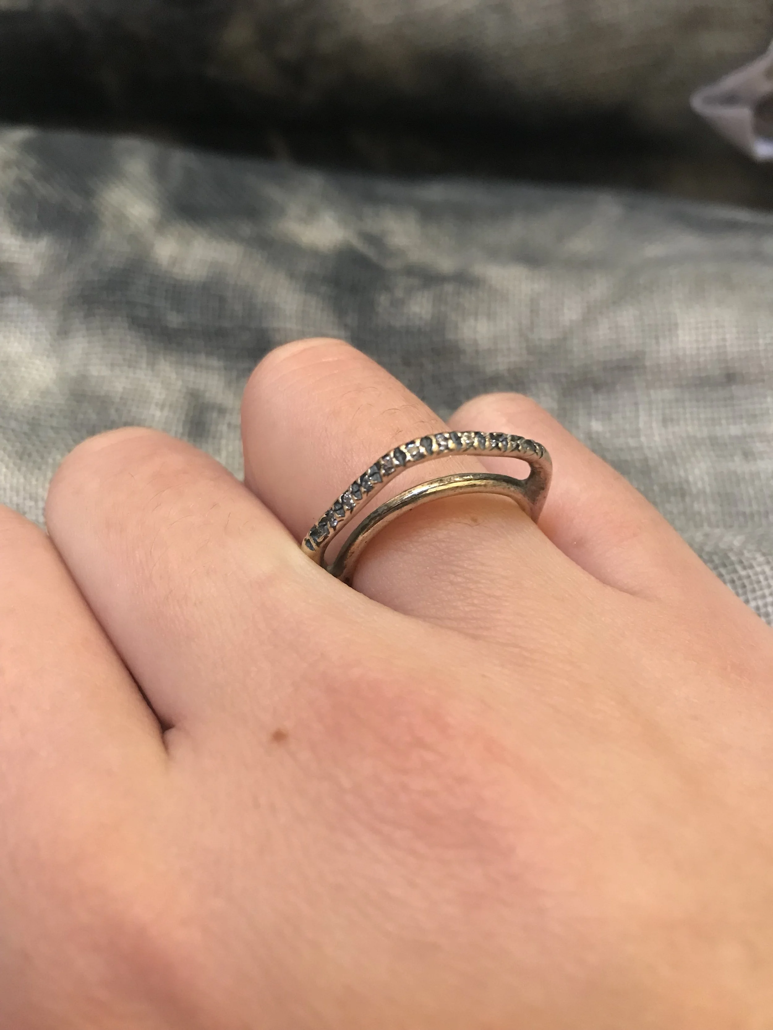 IOSSELLIANI SET 4 RING PEARL AND ZIRCON