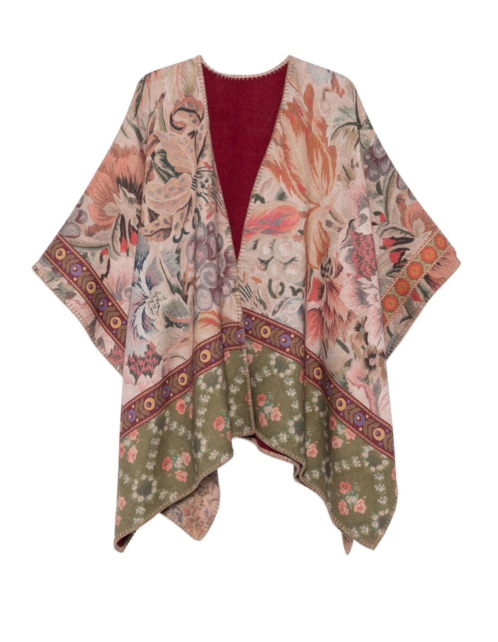 PIERRE-LOUIS MASCIA REVERSIBLE PONCHO MADE IN SOFT WOOL