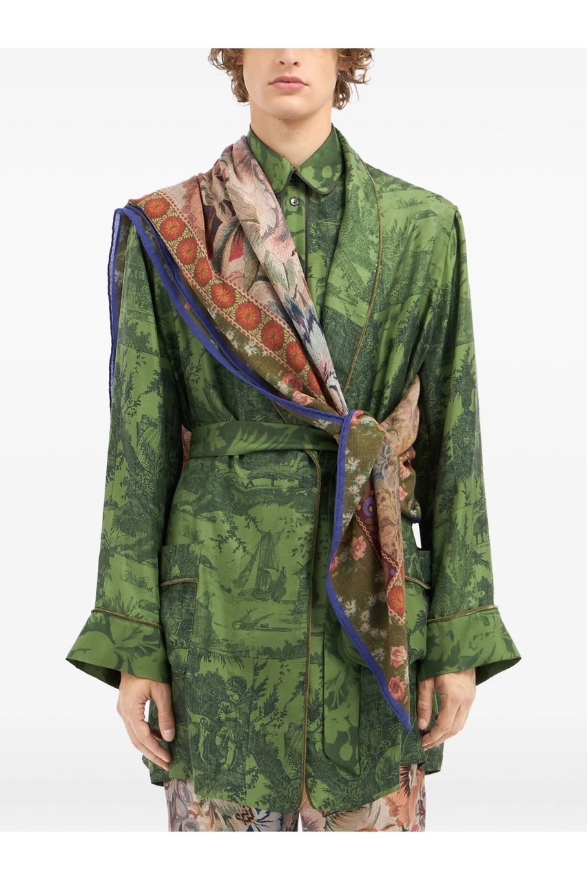 PIERRE-LOUIS MASCIA MAGAR WOOL 135X135CM SCARF FLORAL