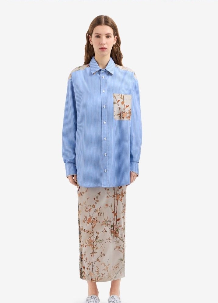 PIERRE-LOUIS MASCIA ALOE SILK PATCH SHIRT