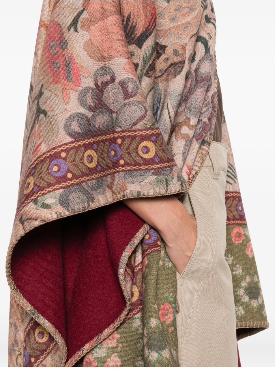 PIERRE-LOUIS MASCIA REVERSIBLE PONCHO MADE IN SOFT WOOL