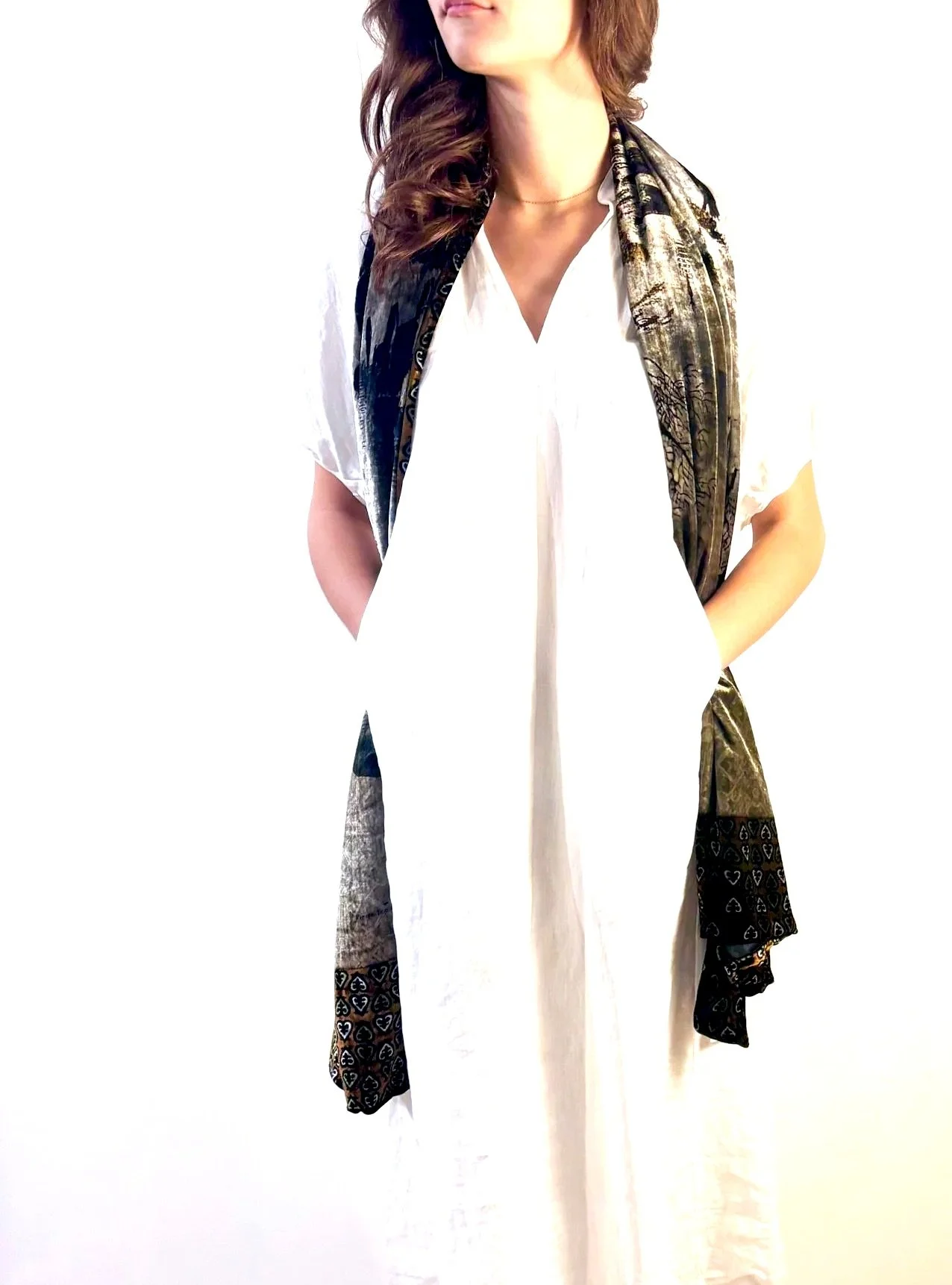 PIERRE-LOUIS MASCIA KANADAS SILK VELVET 65X190CM SCARF