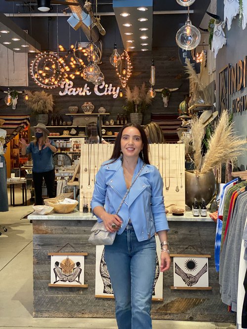 Vanessa Di Palma Wright at one of her favorite Park City shops, Indigo Highway