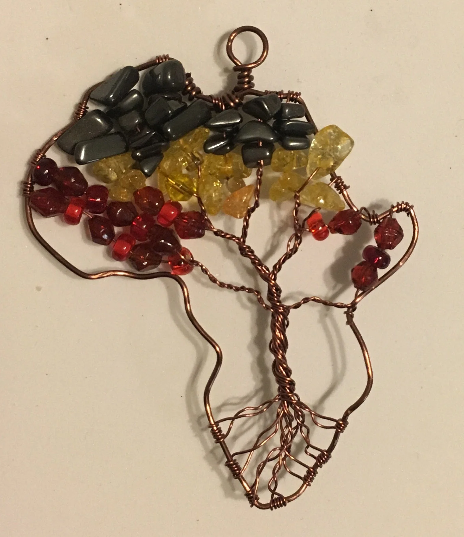 Africa tree in Uganda flag colors