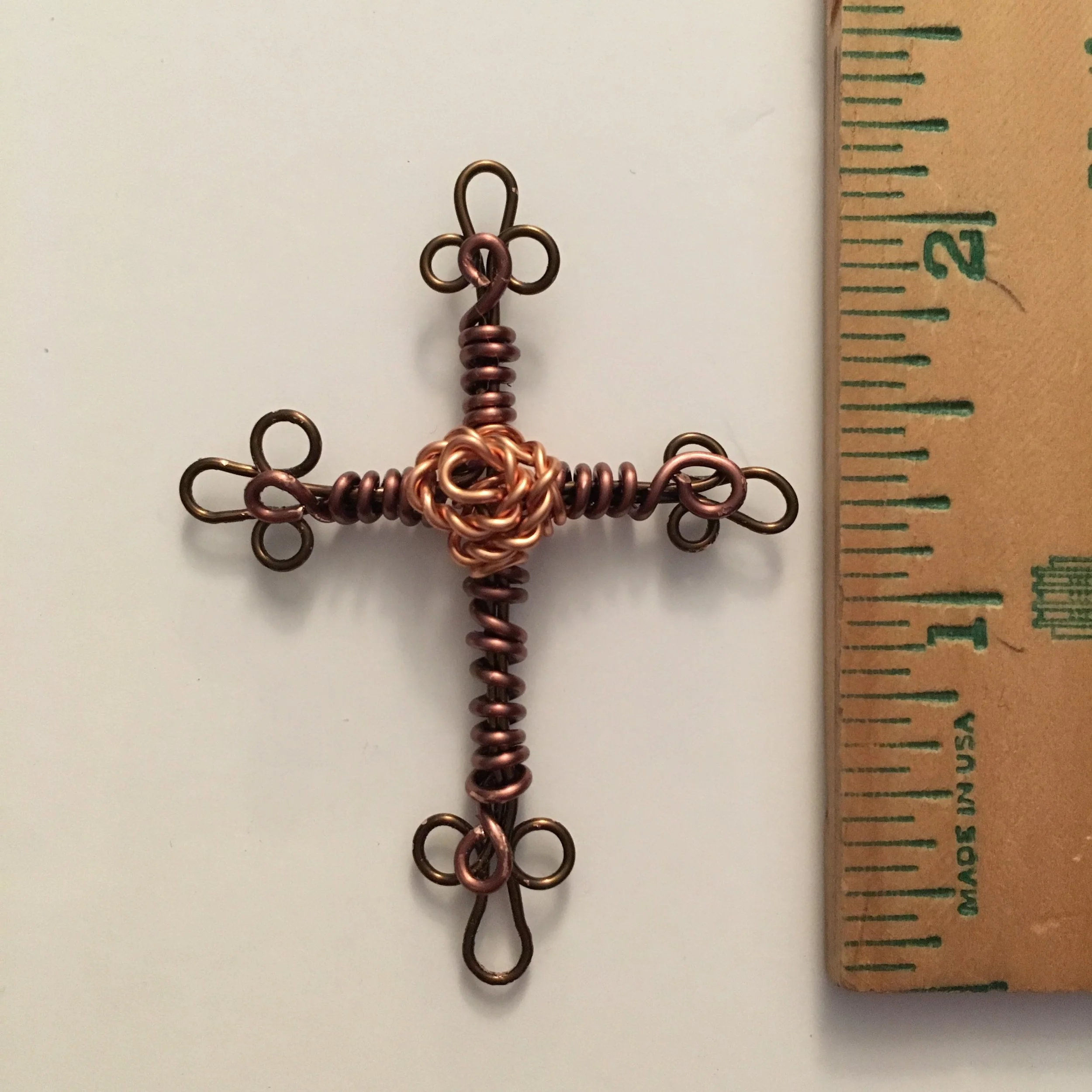 Two tone copper celtic cross