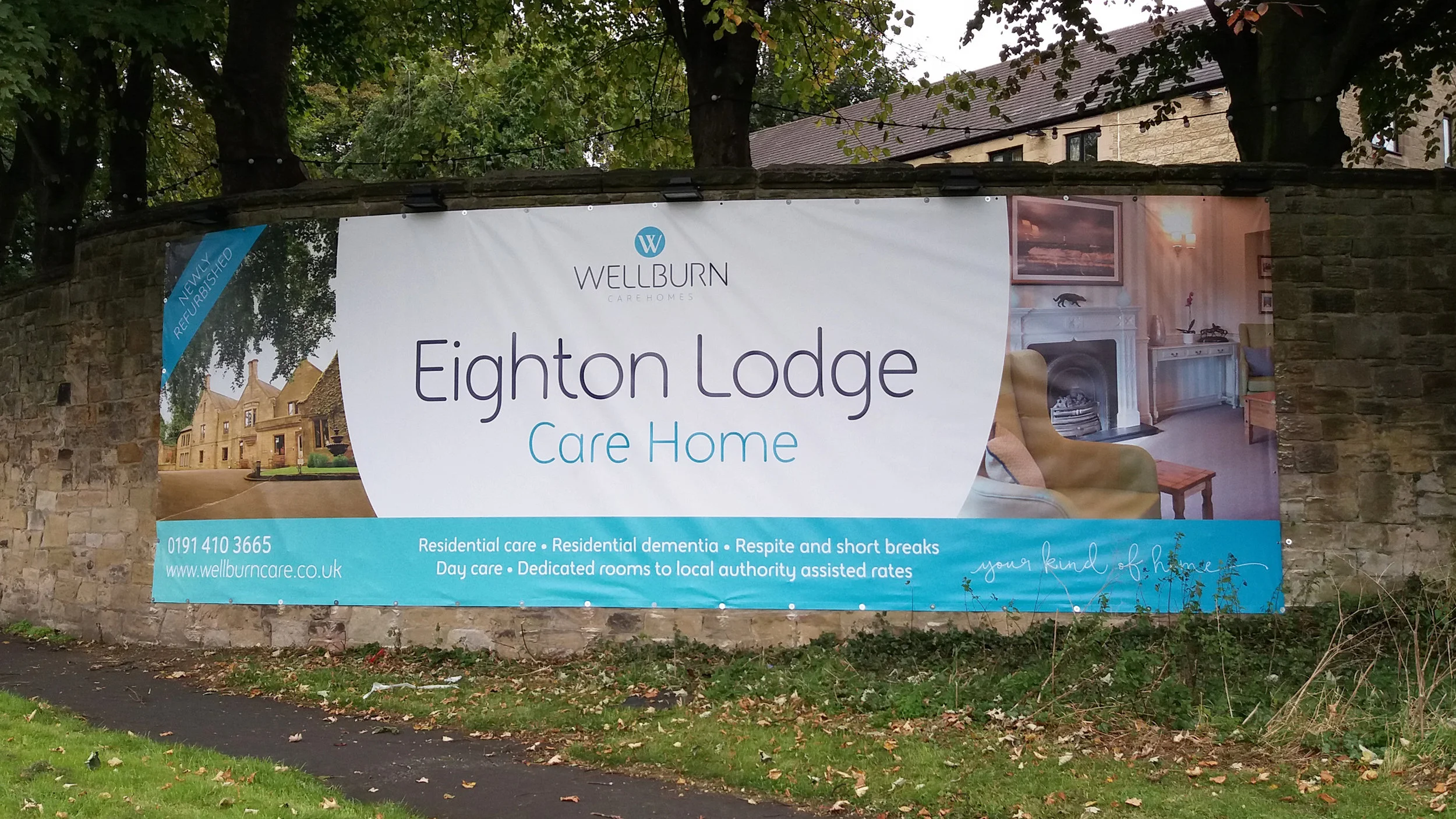Large 9 metre by 3 metre banner
