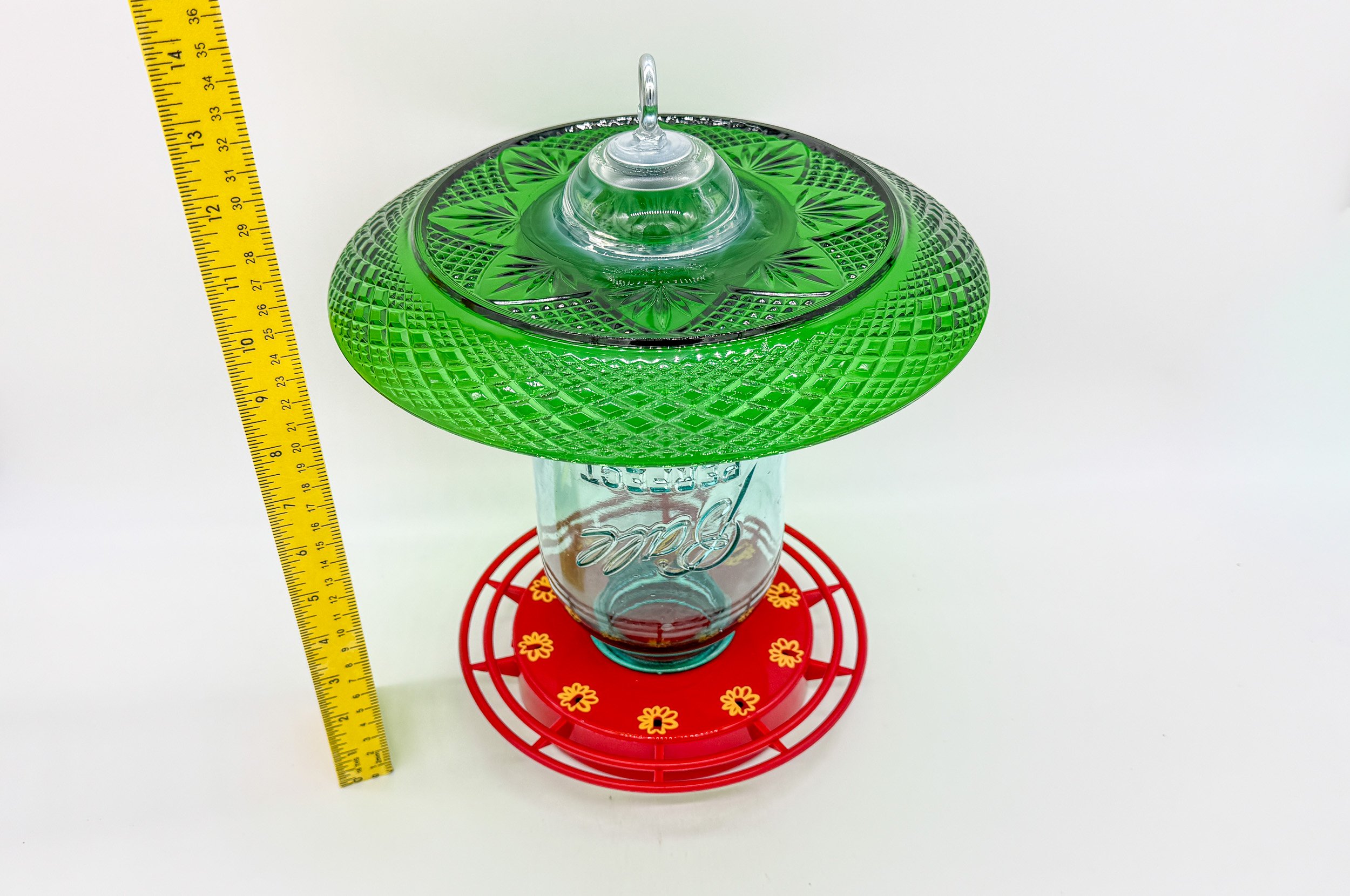 Mason jar hummingbird feeder large capacity with turbine style base