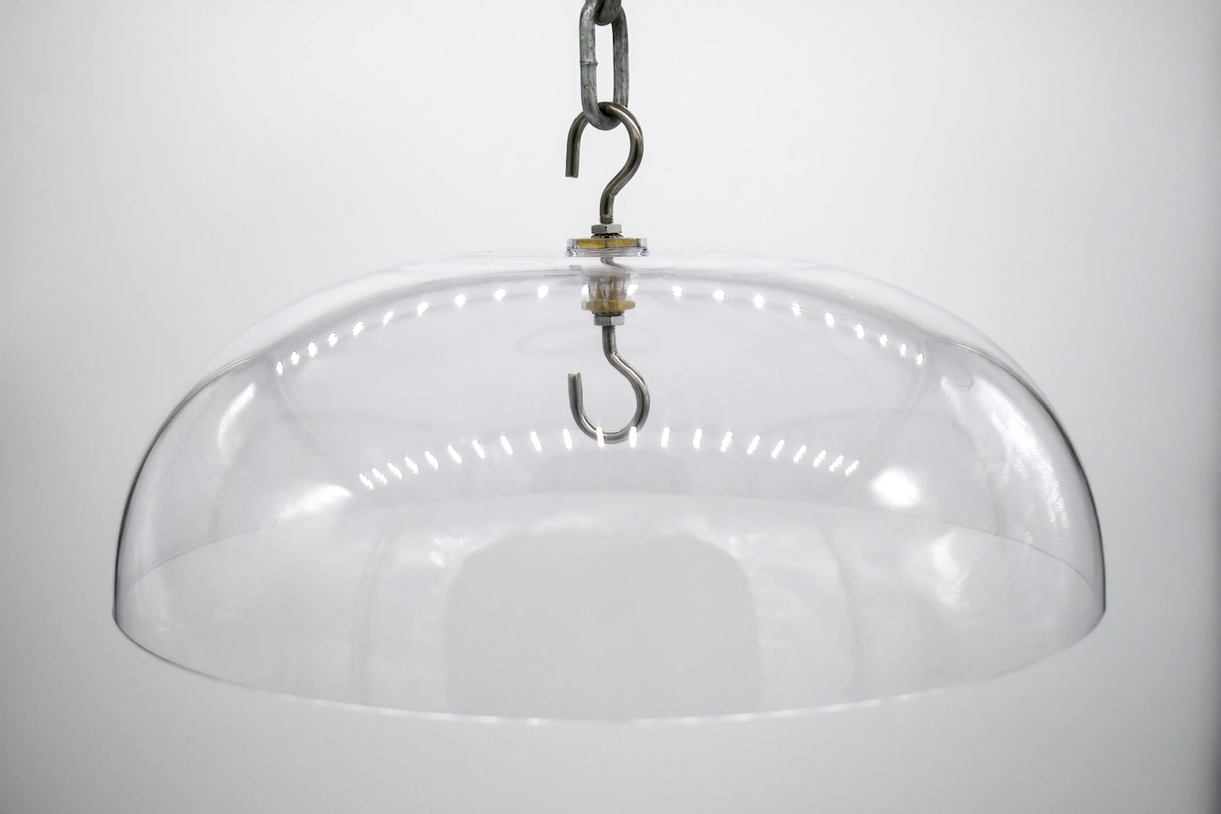 Aspects 264 clear 12-inch Weather Dome bird feeder rain guard with hanging hook and hardware.