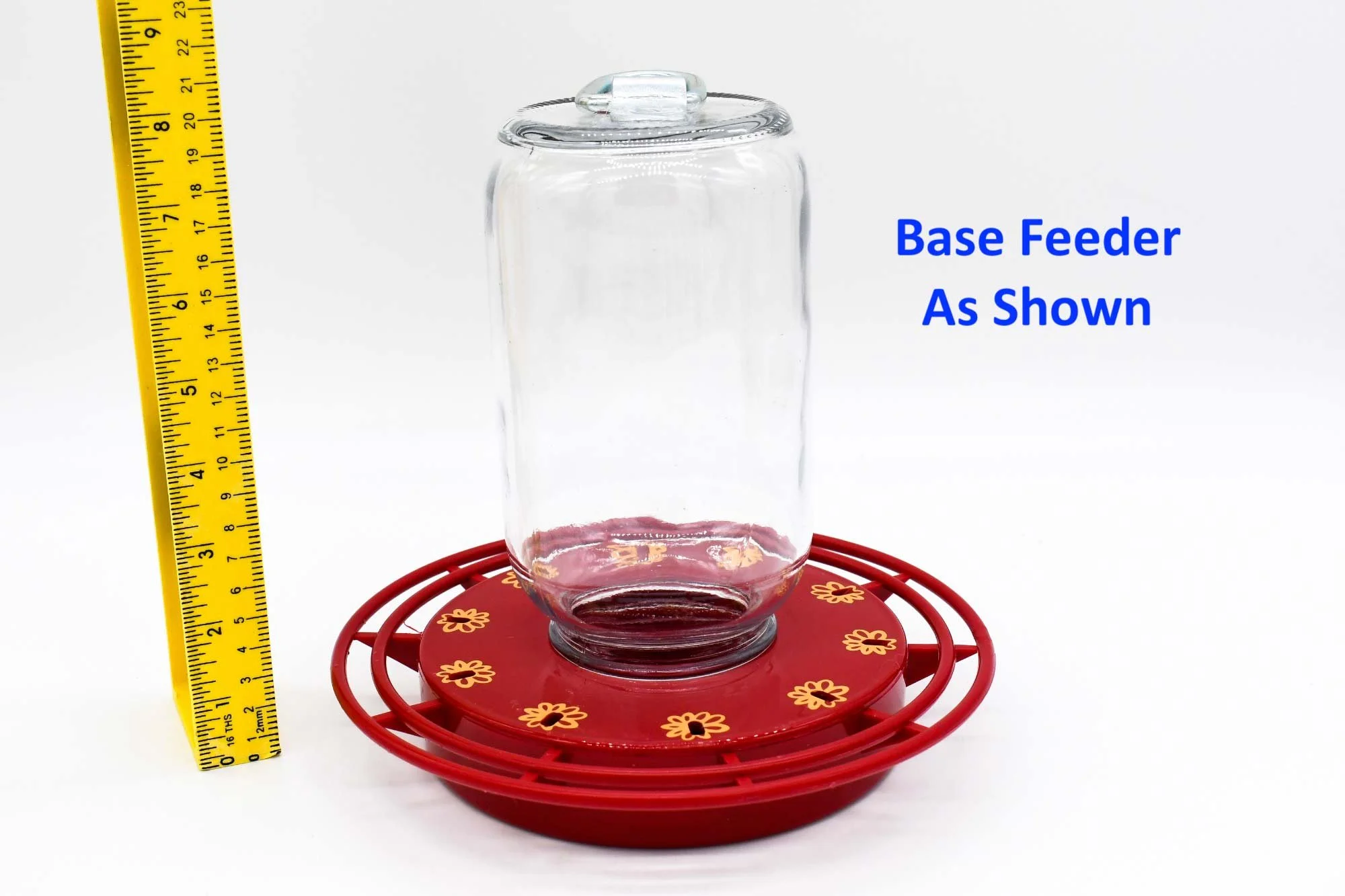 View of base mason jar feeder with 10 port base no decals