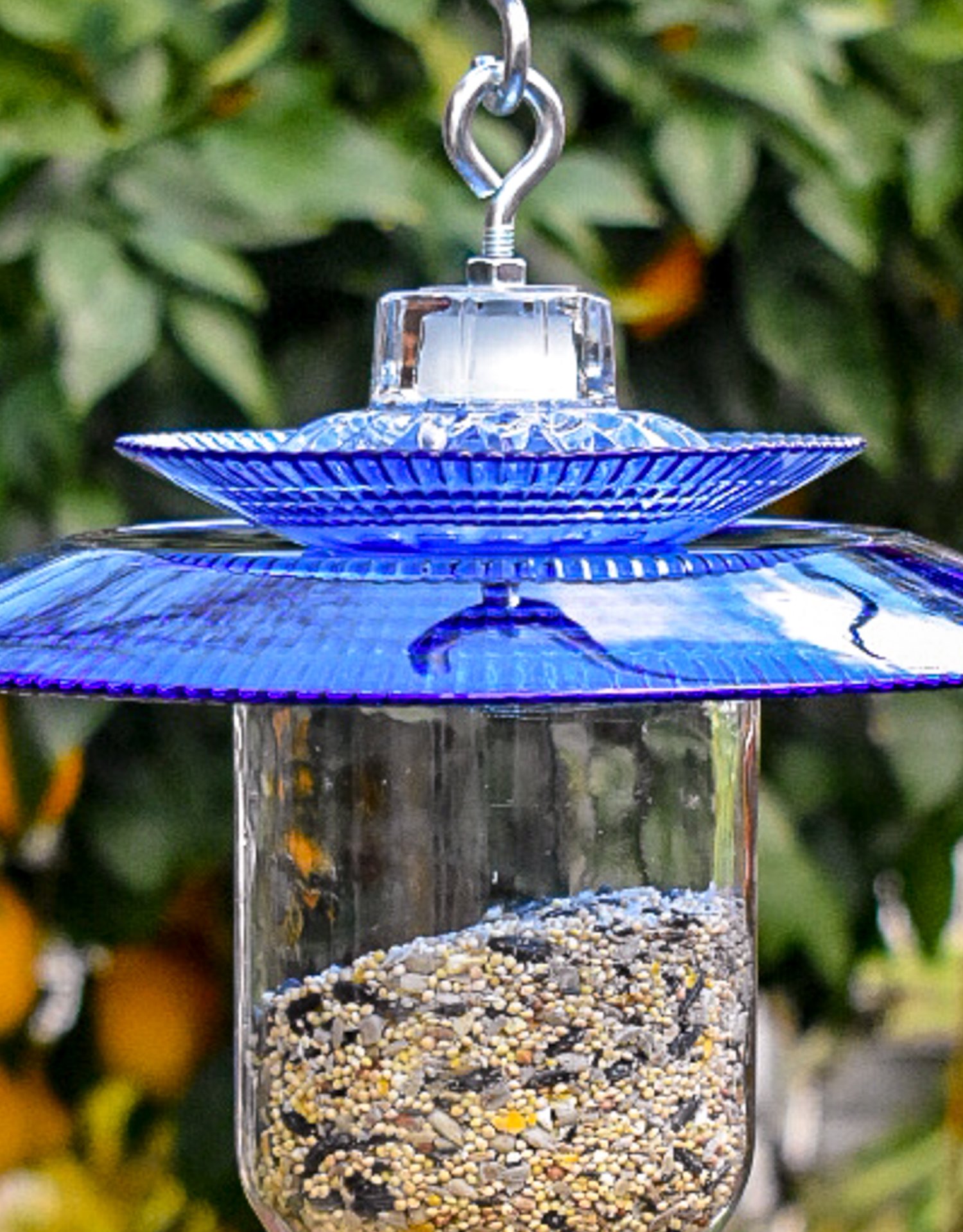 Blue Berry Feeder Bird Feeder Handmade Mason Jar Great Gift For