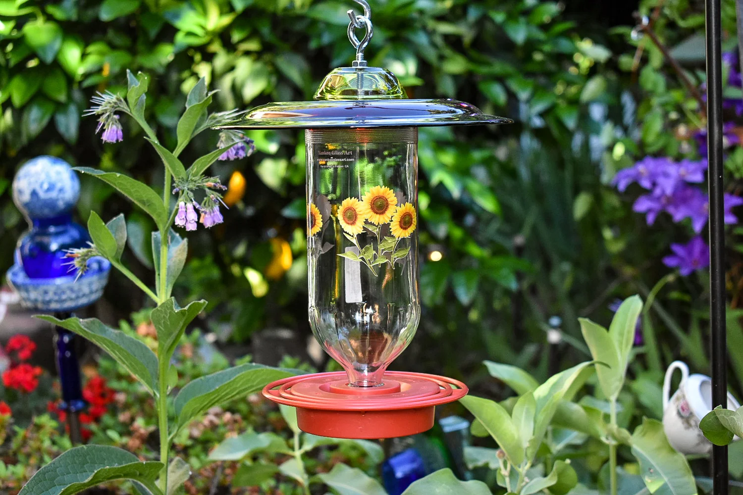 32 Oz Hummingbird Feeder With Antique Glass Great Gift For