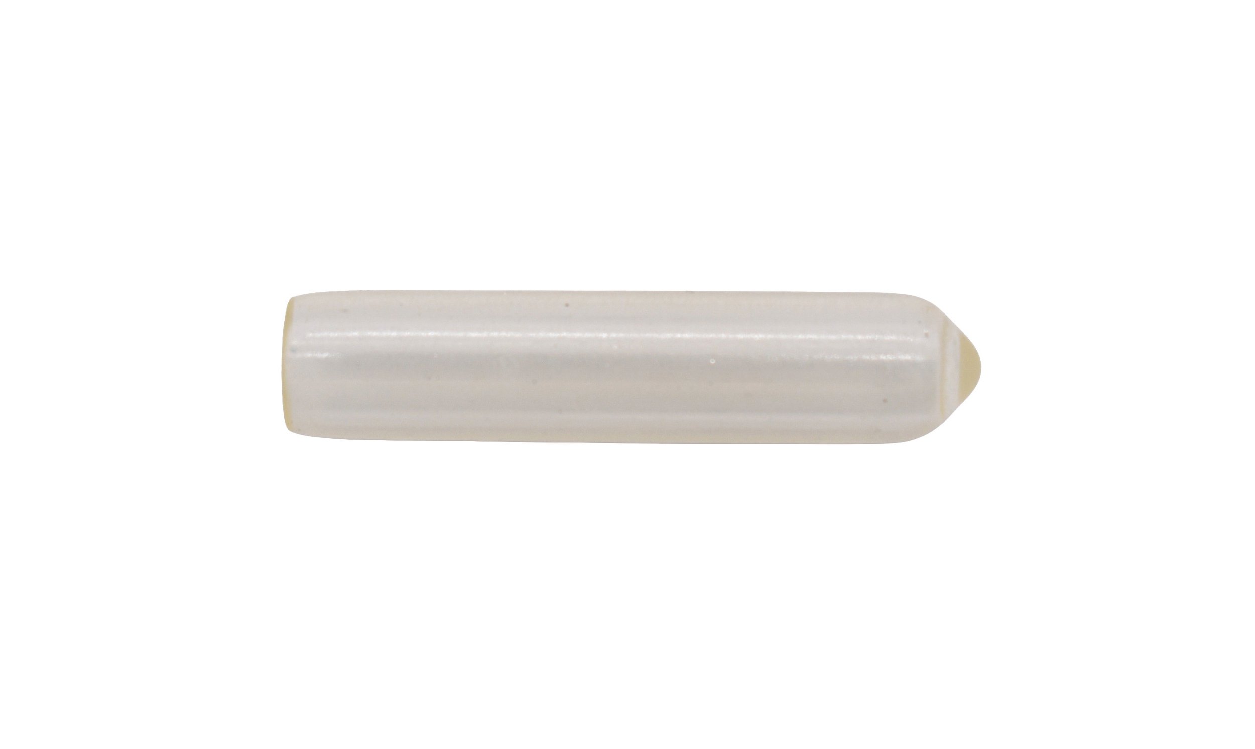 Close-up of a clear plastic perch cover used on Aspects Quick Clean finch tube feeders.