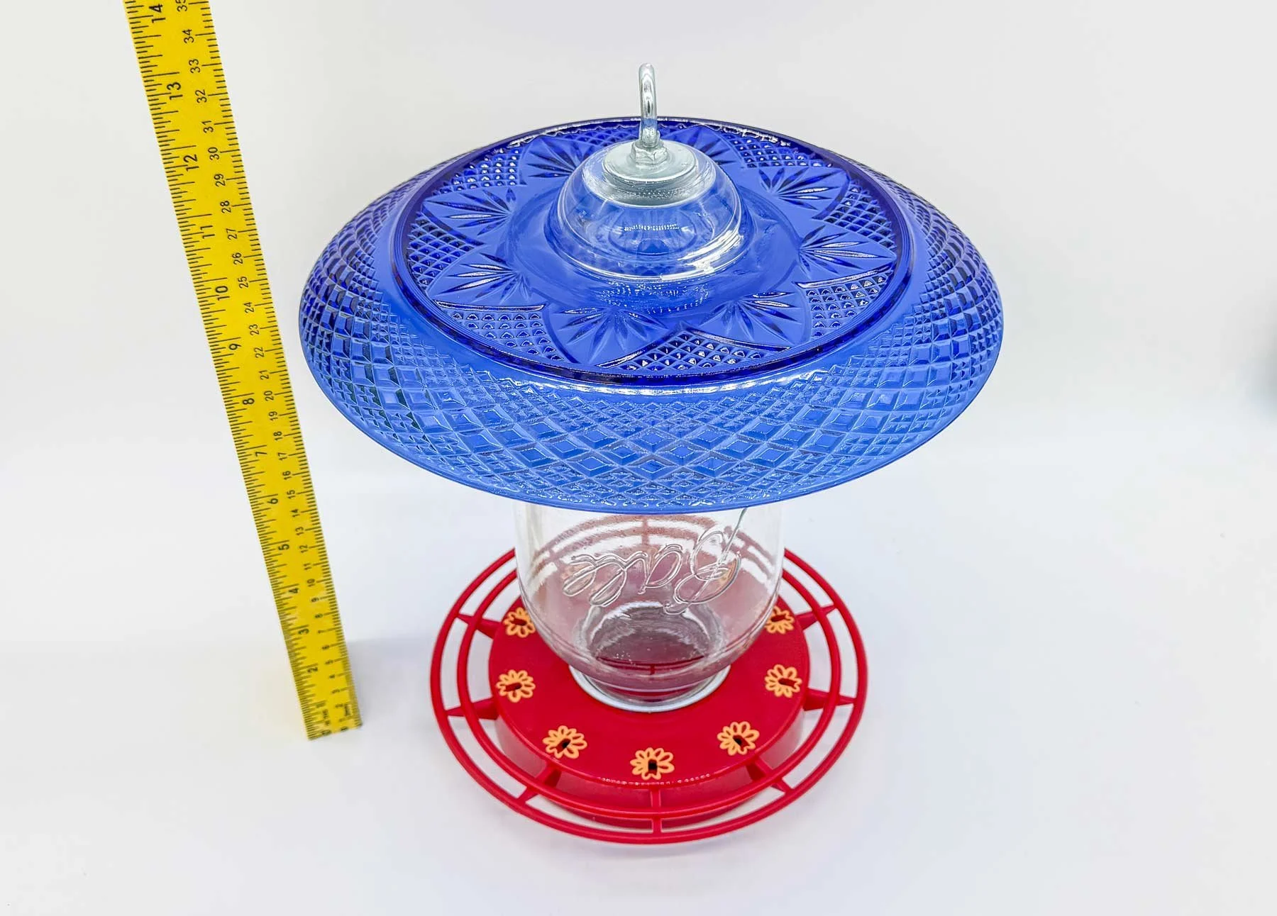 Mason jar hummingbird feeder large capacity with turbine style base