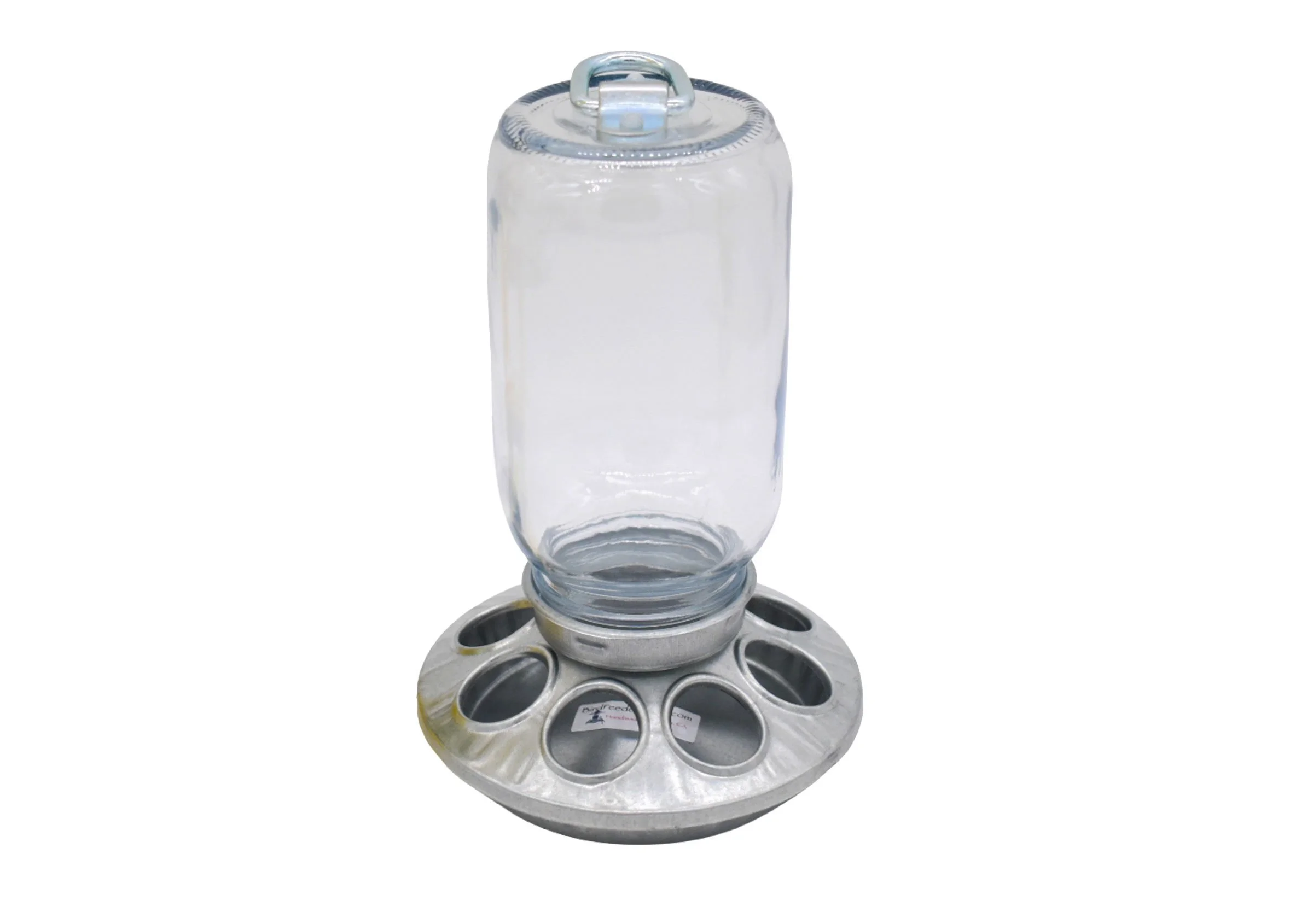 Base model 32 oz clear glass Mason jar hanging bird feeder without sunflower designs