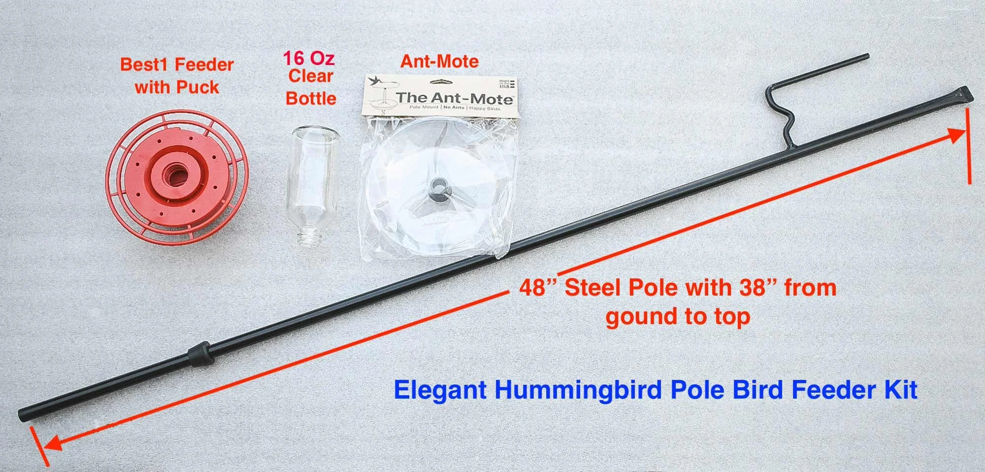 photo showing what is included in the Ground Pole Kit.