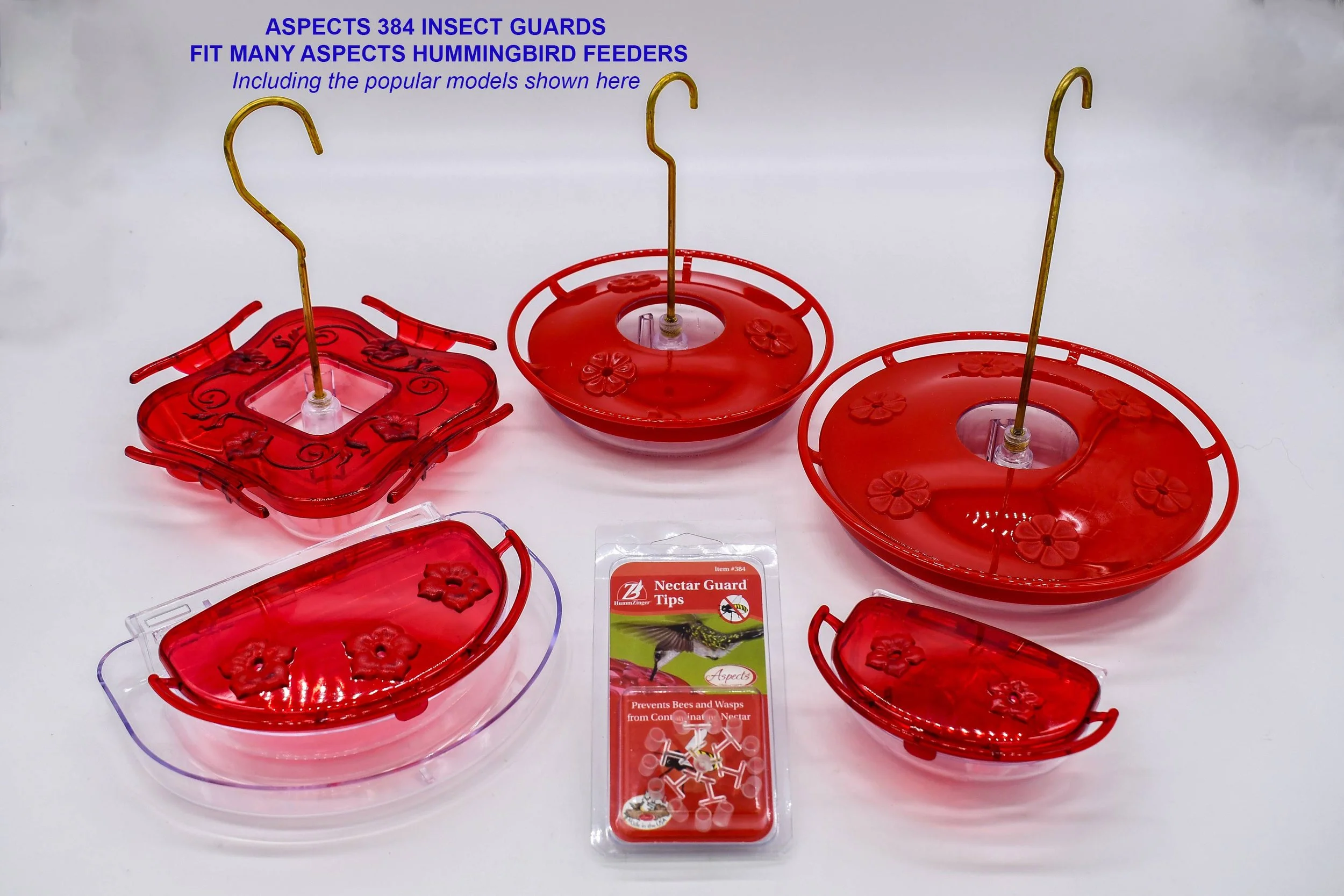 Aspects 384 insect guards fit many Aspects hummingbird feeders including popular models shown