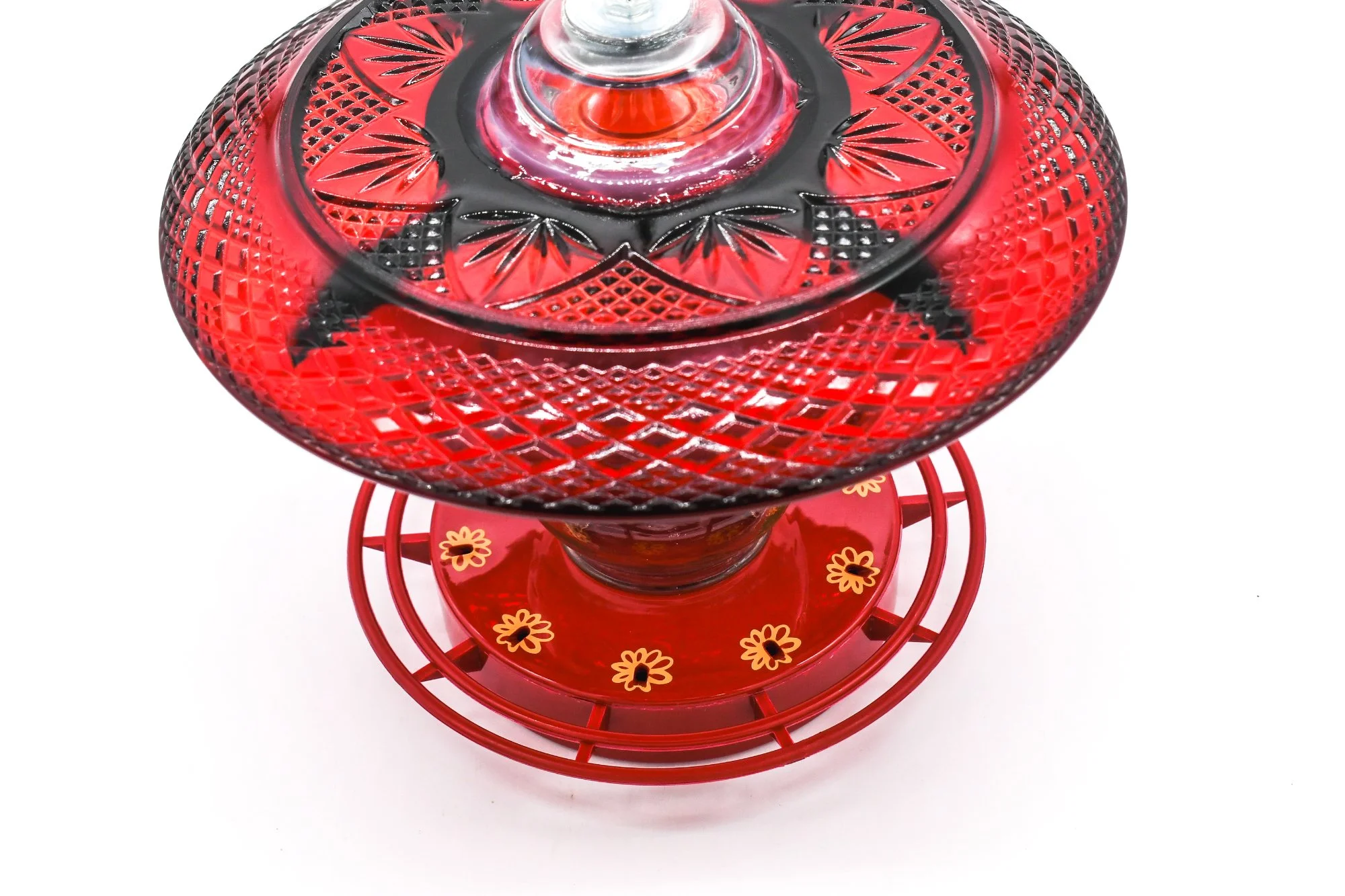 Wild Bird Feeder – Ruby Red Glass Hummingbird Feeder with Durable Hook and Easy Clean Base