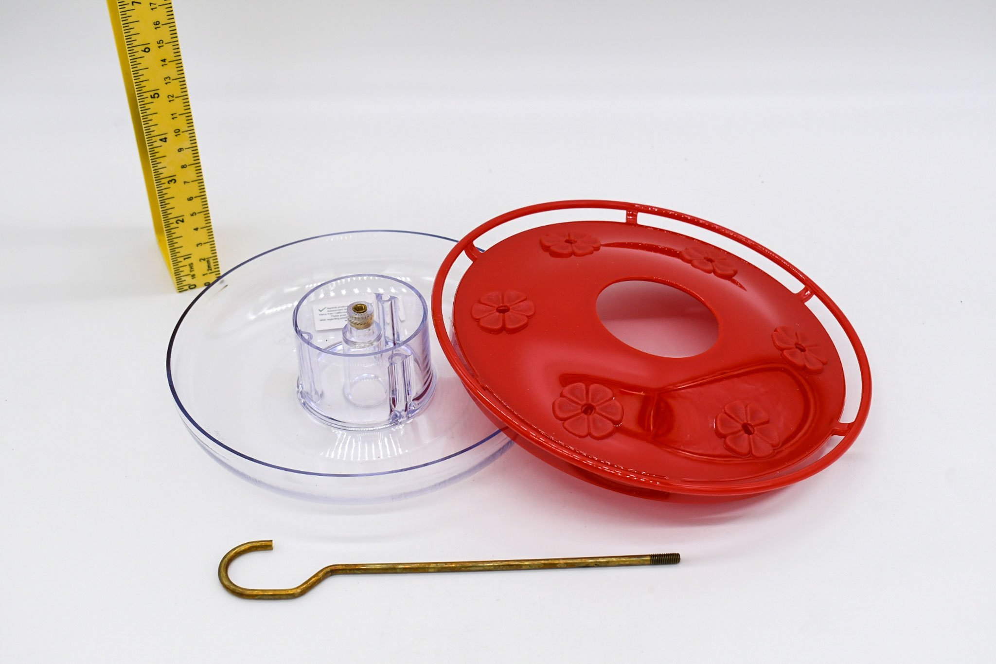 Alternate view of the separated Aspects HighView Excel basin, removable red cover and hanging hardware.