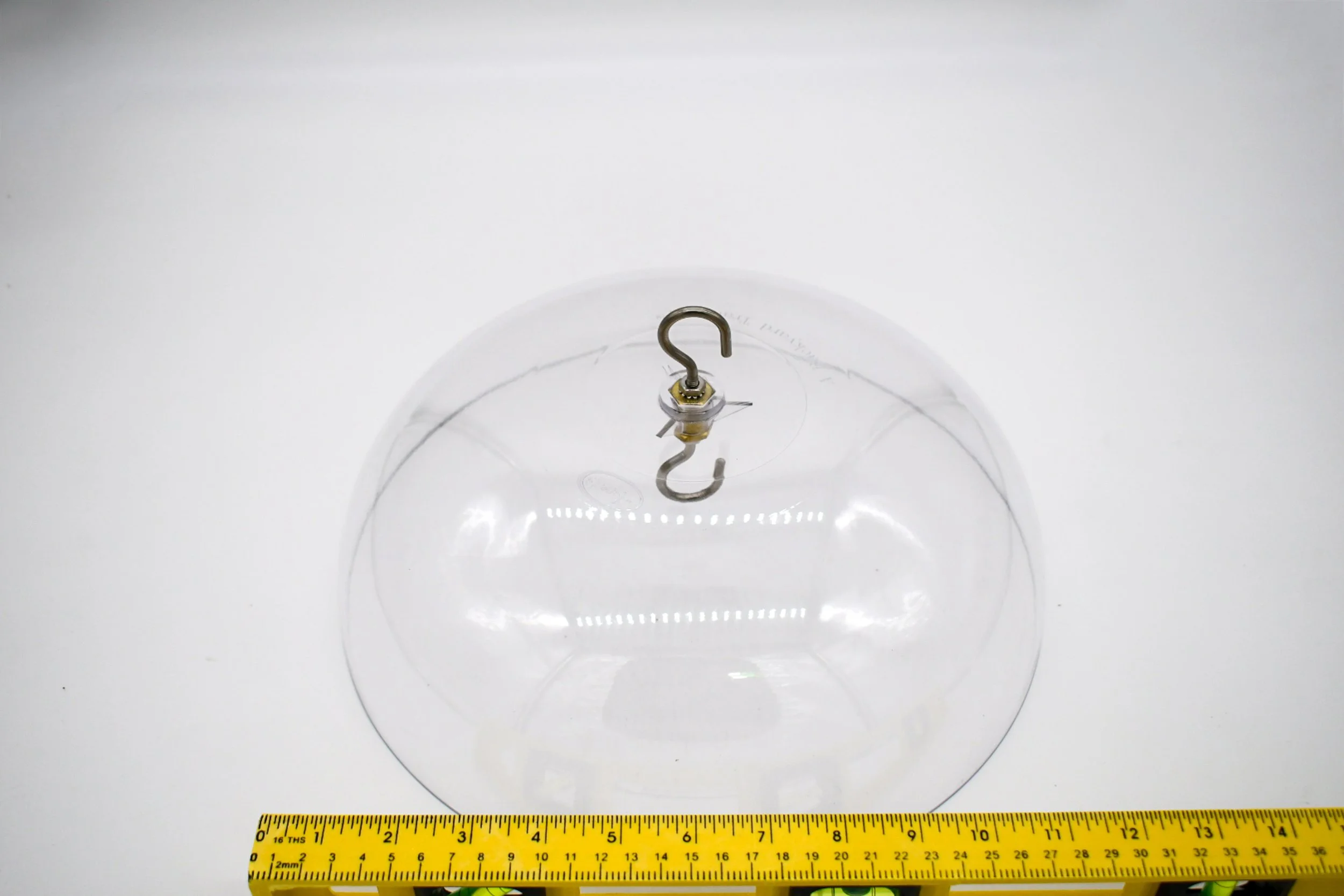 Aspects 264 Weather Dome measurement showing 12-inch diameter clear bird feeder weather guard.