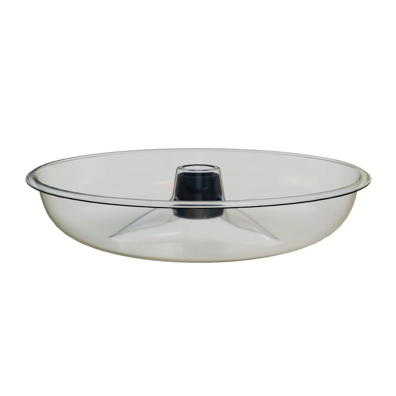 Side profile of the clear Ant-Mote water barrier included with the ground pole hummingbird feeder kit.