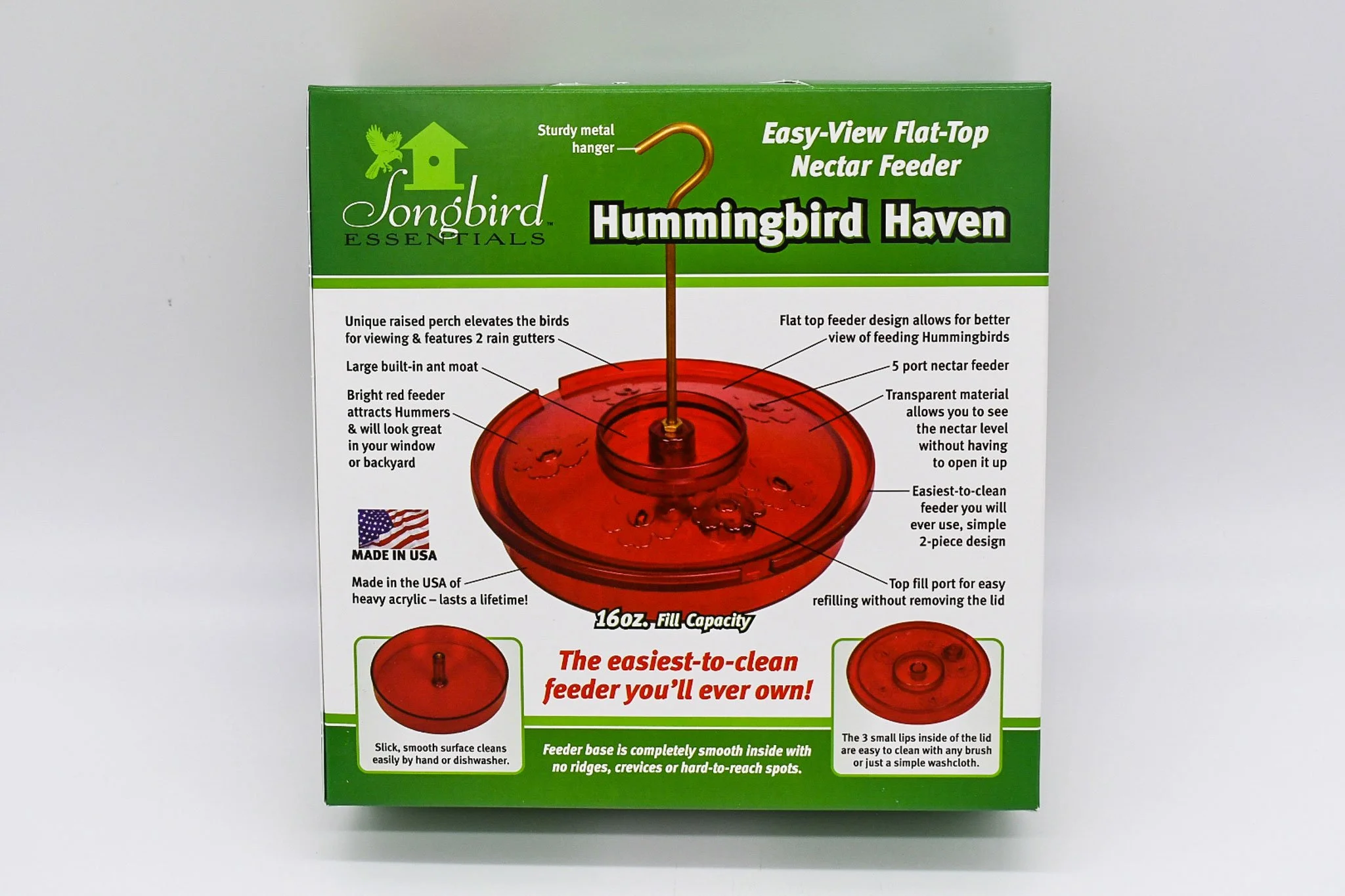 Songbird Essentials Hummingbird Haven model SE996 retail packaging with product information.
