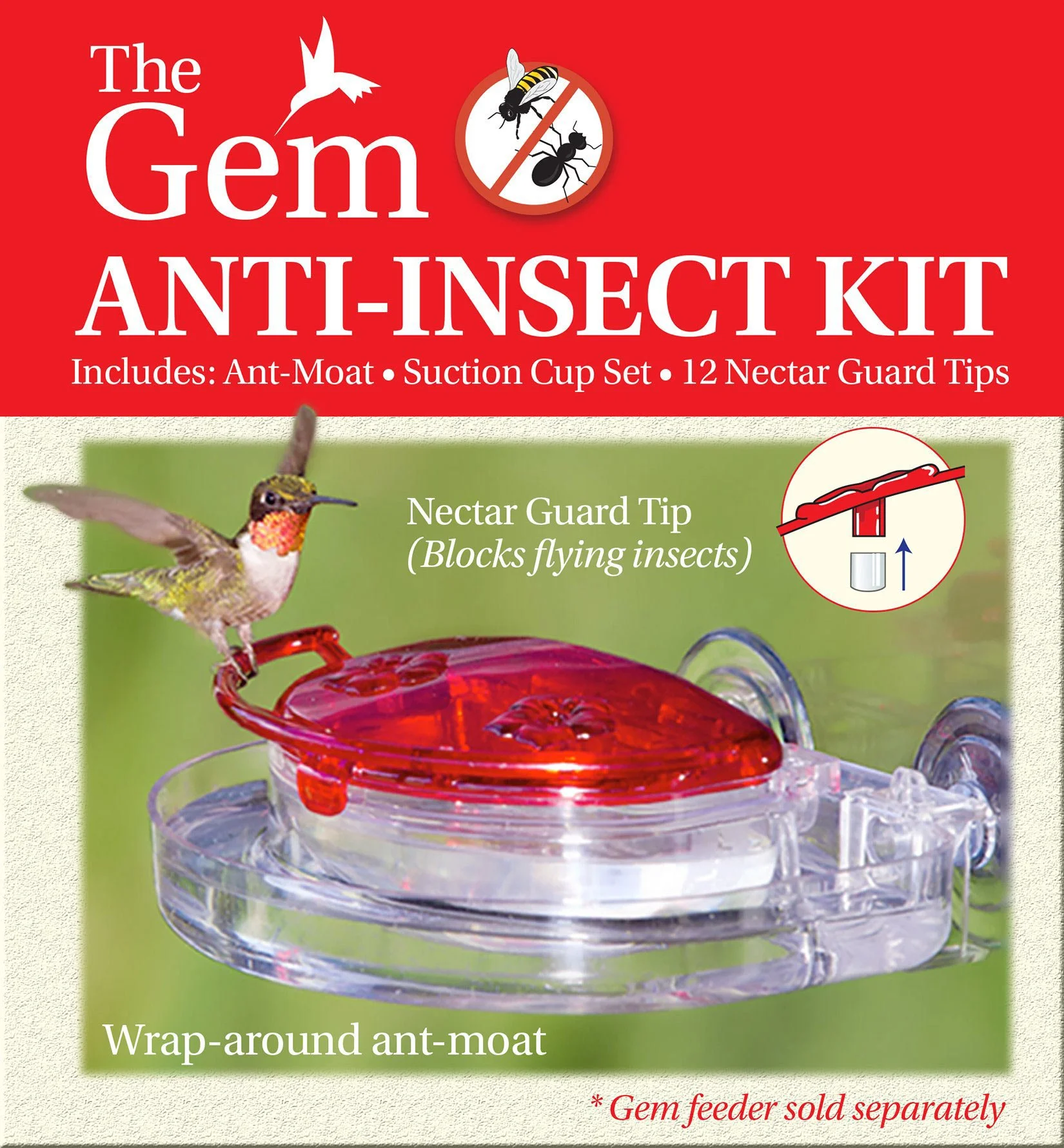 Aspects 438 Gem Anti-Insect Kit with ant moat and Nectar Guard Tips for The Gem hummingbird feeder