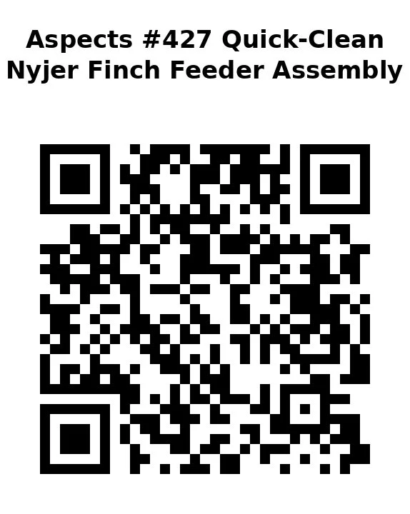 QR code linking to the Aspects 427 Quick-Clean Nyjer Finch Feeder assembly video.
