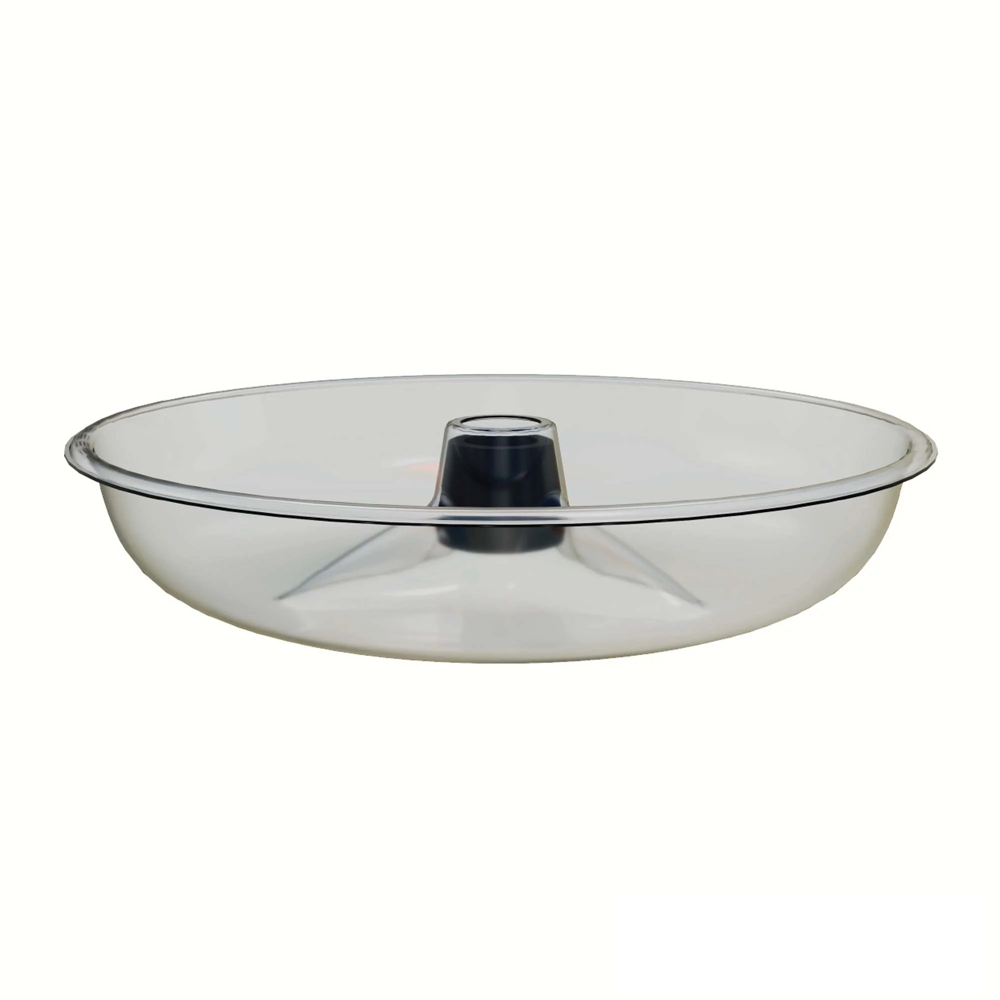 Side profile of the clear Ant Mote™ for use with compatible pole-mounted bird and hummingbird feeder installations.