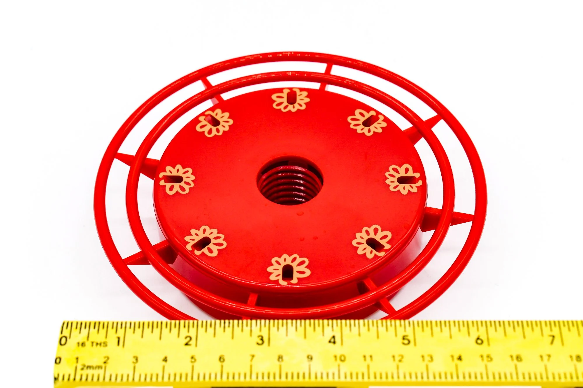 Keep your garden buzzing with this easy-clean hummingbird feeder base. 28/400 neck fit, bee-proof ports, and bright red design with perches.