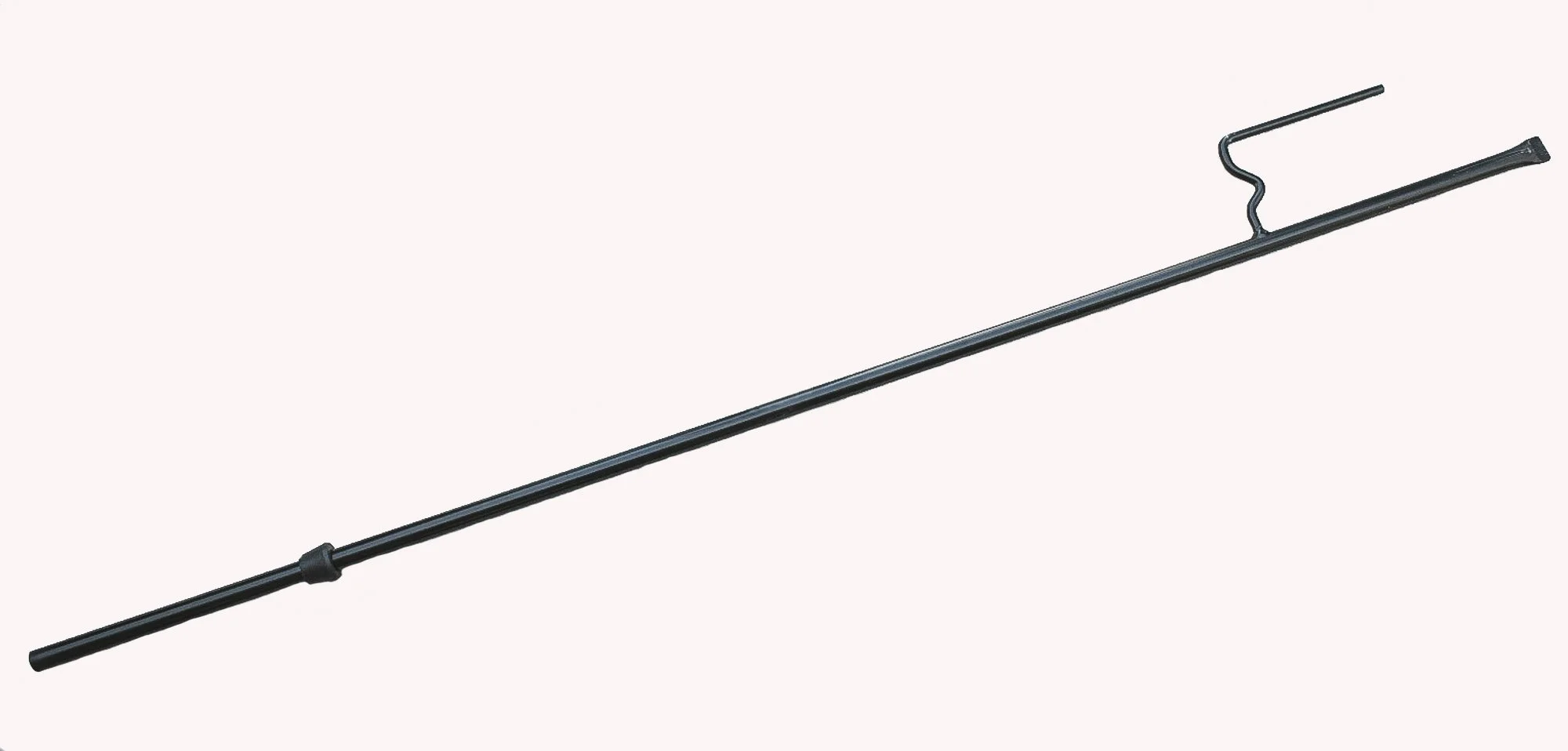 Black 48-inch Erva DAZ steel ground pole with a stabilizing ground step for the hummingbird feeder kit.