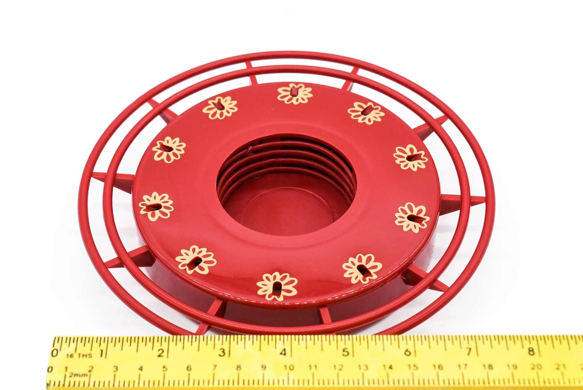 photo of turbine mason jar base with ruler showing size.