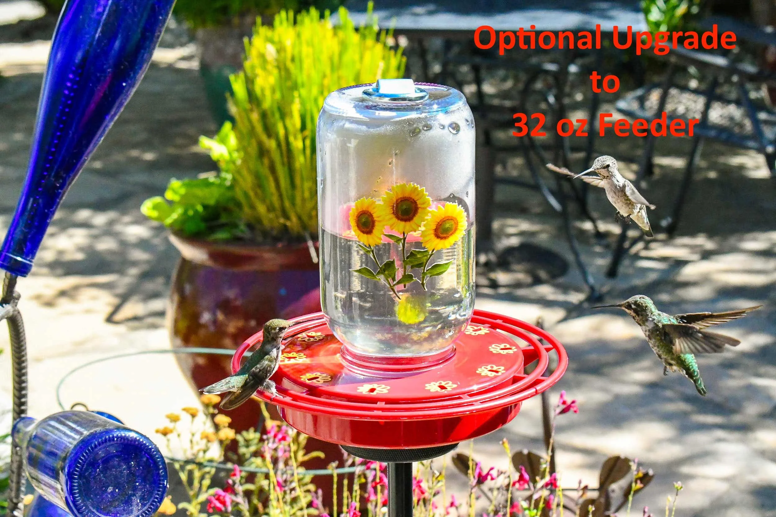 Close up photo of Optional 32 oz Mason Jar Feeder.