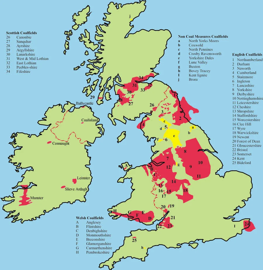 Coal fields in Britain. From the Northern Mine Research Society. That's a LOT of coal!