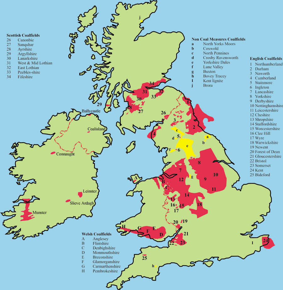 Coal fields in Britain. From the Northern Mine Research Society . That's a LOT of coal!