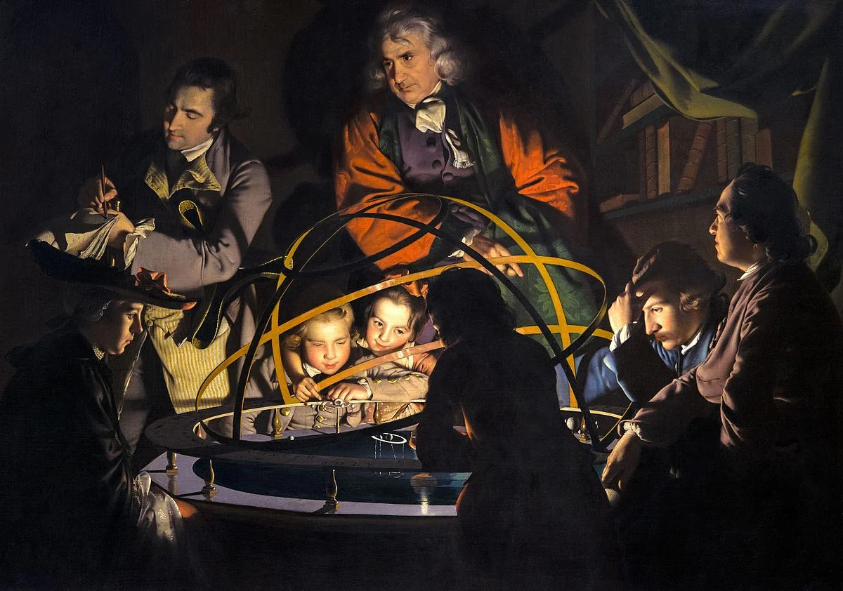 Joseph Wright of Derby, A Philosopher Lecturing on the Orrery; see, science in the 18th century was something cool