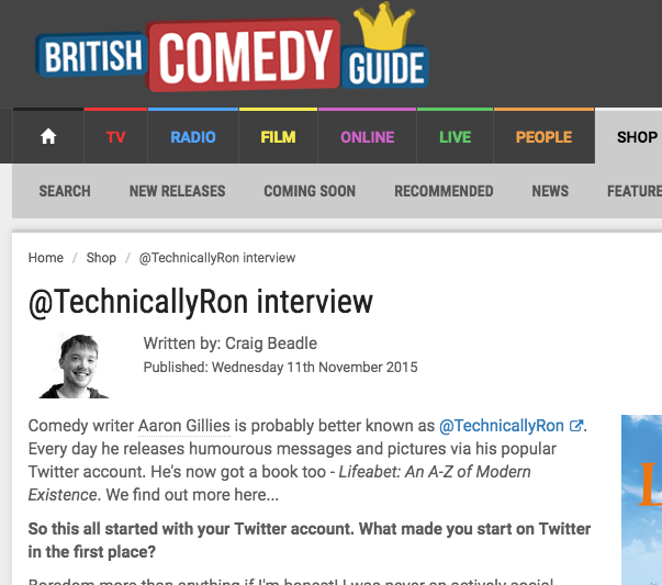 British Comedy Guide Interview