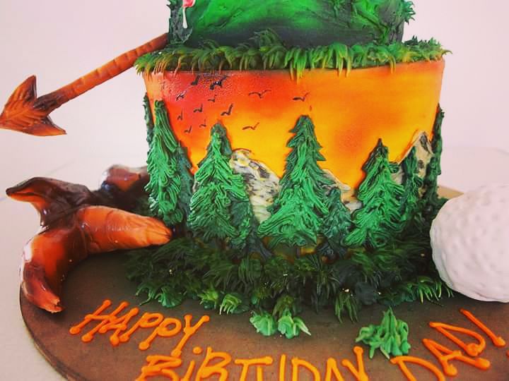 Hunting and Golf Themed Cake