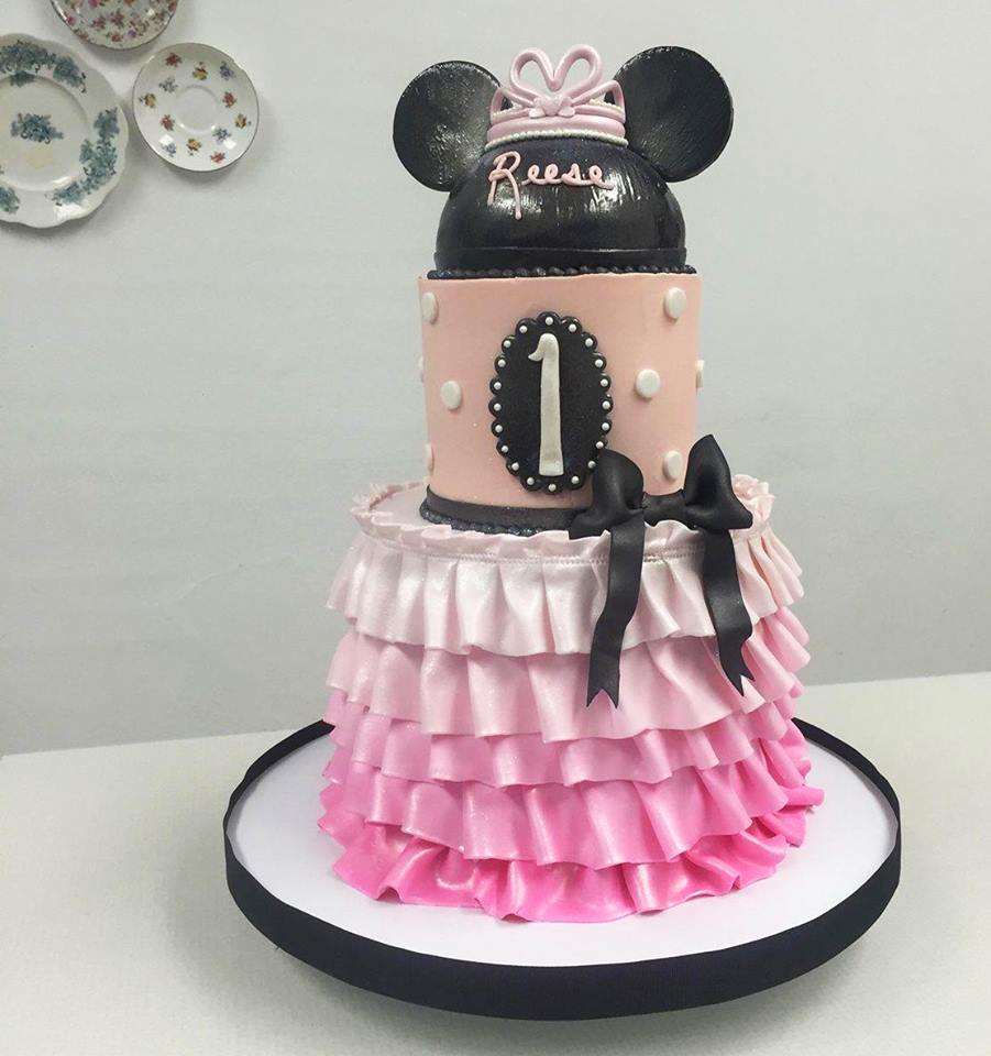 Minnie Mouse Ombre Ruffle Cake