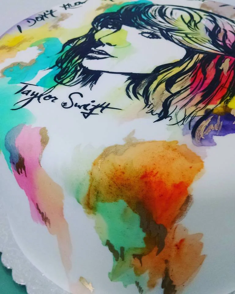 Watercolor Taylor Swift Cake