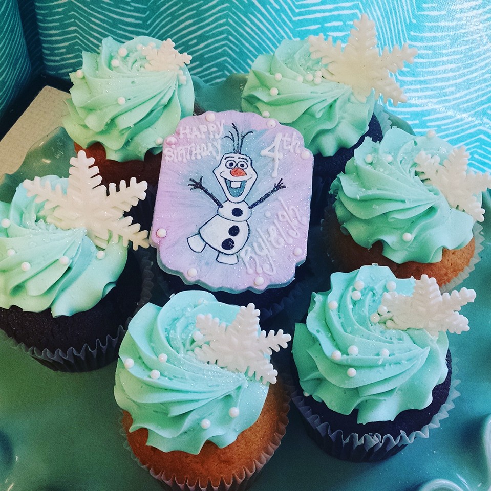 Olaf Handpainted Plaque for Cupcakes