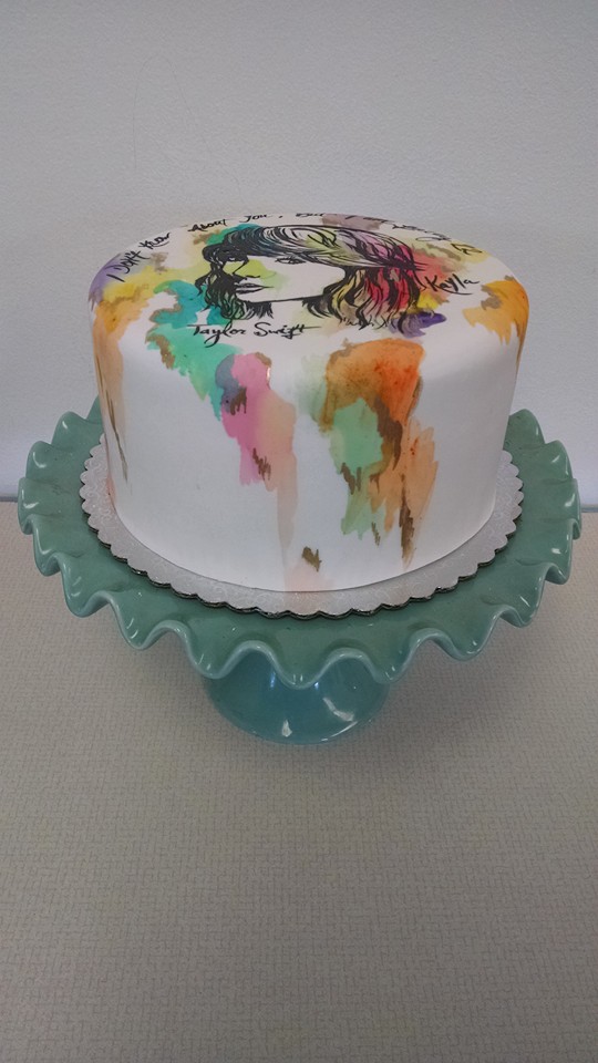 Watercolor Taylor Swift Cake