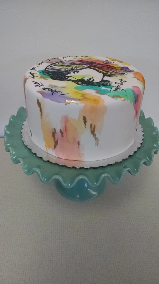 Watercolor Taylor Swift Cake