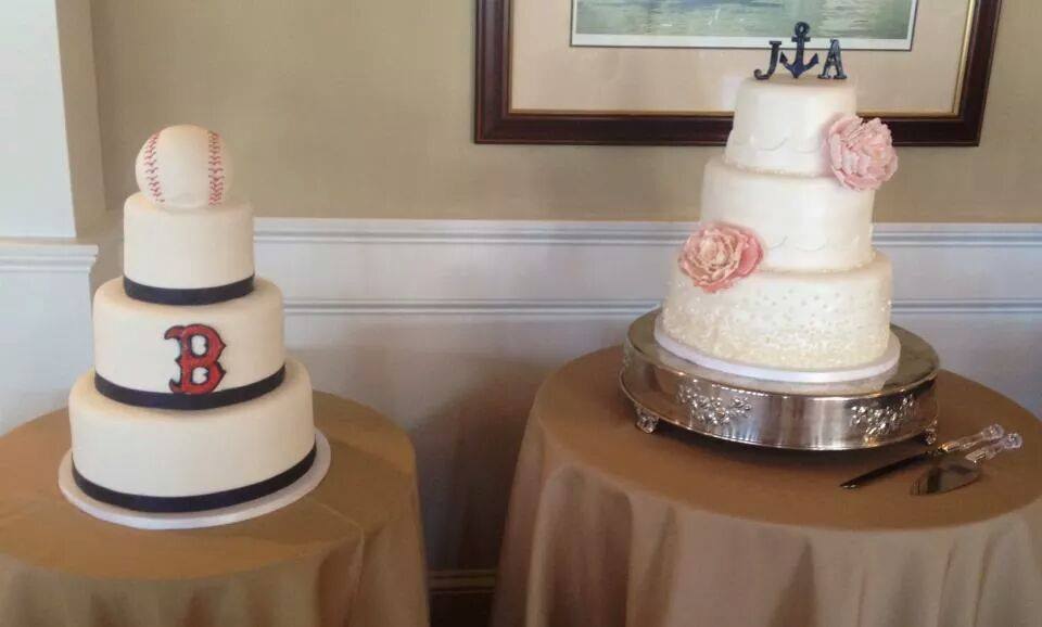 Boston Red Sox Grooms Cake and Beachy Beaded Cake