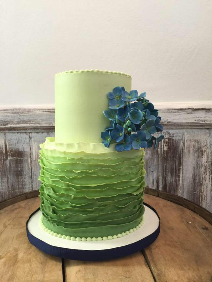 Ombre Wedding Cake with Hydrangeas