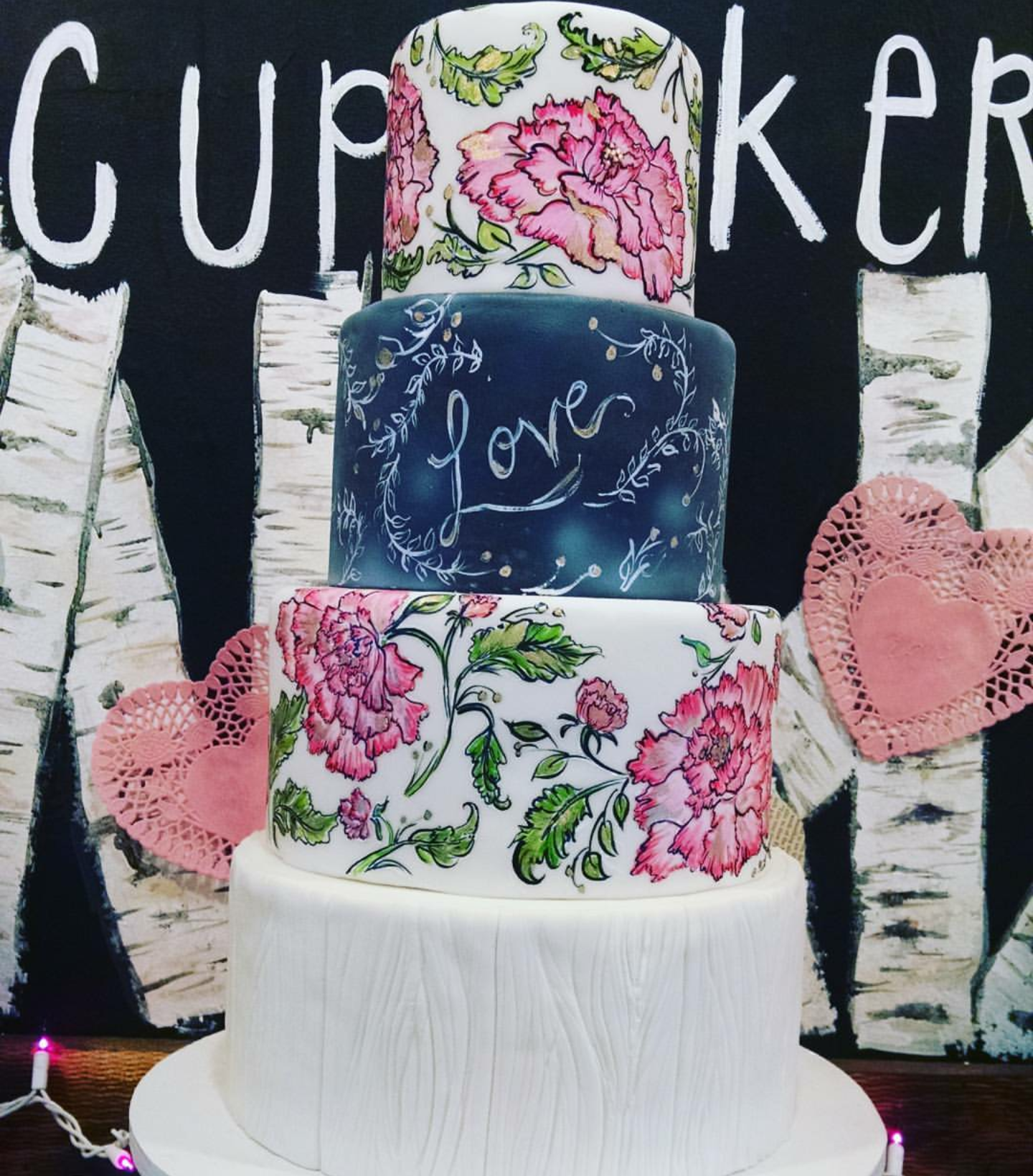 Handpainted Love Cake