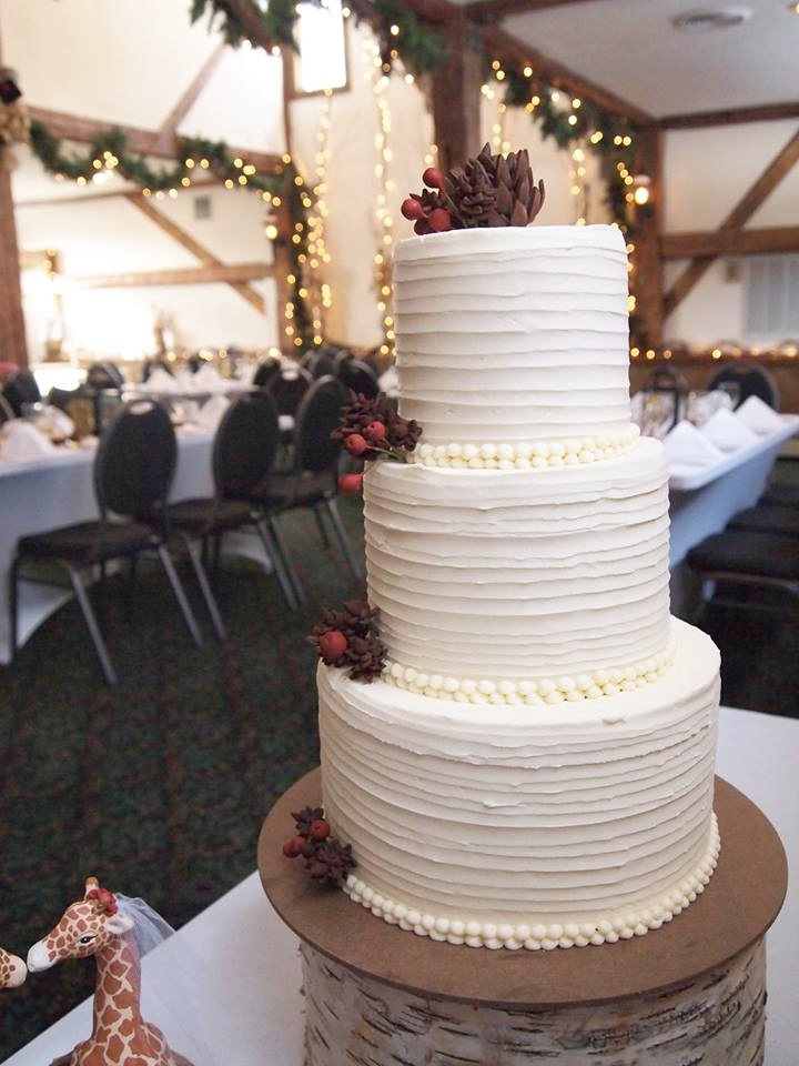 Messy Buttercream with Pine Cone and Cranberry Accents