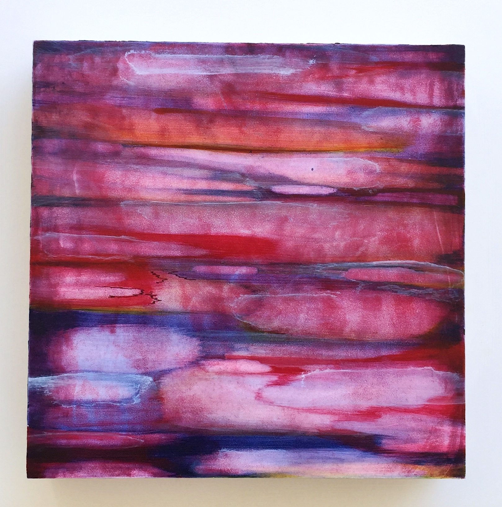   Blurred Vision,  wood panel, watercolor paint, acrylic paint, gel medium, acrylic resin, 12”x12", 2018 
