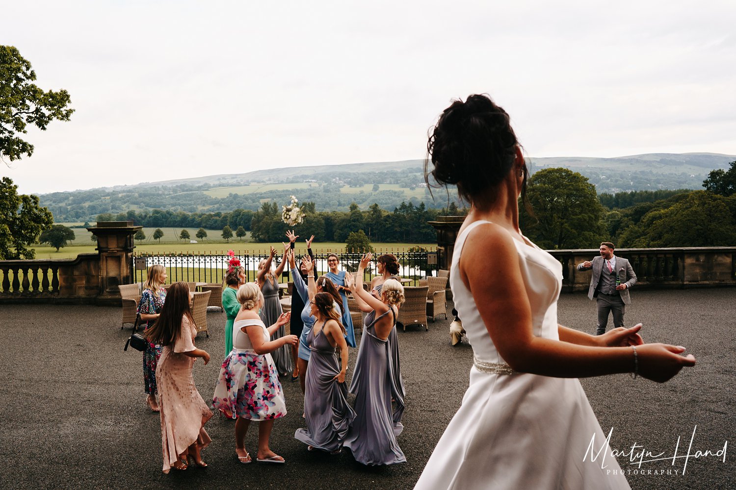 denton hall wedding venue bouquet toss bride  (Copy)